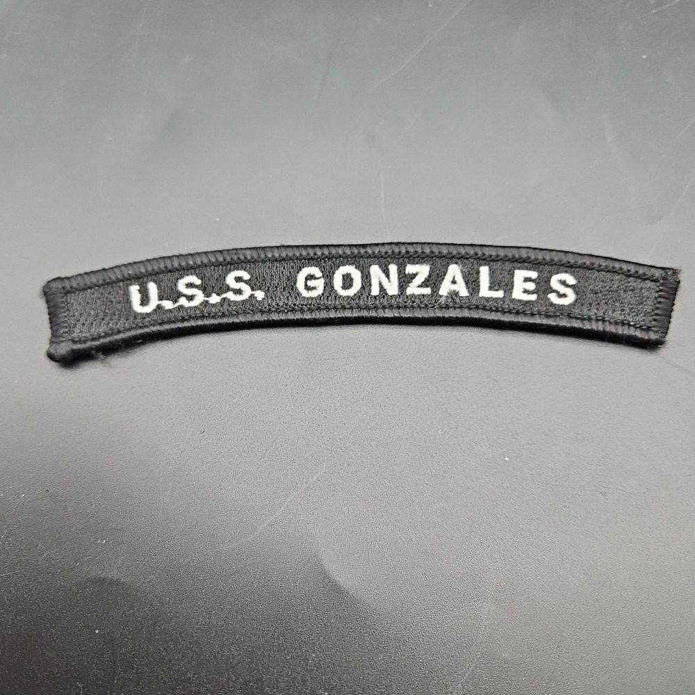 Vintage U.S.S. Gonzales Patch Military Black And White
